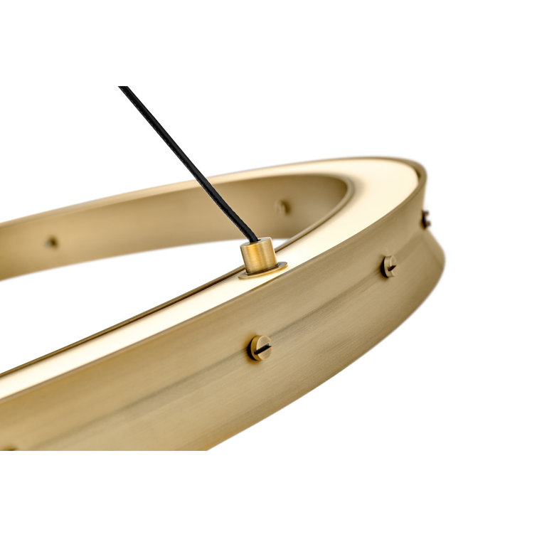 Althea Lacquered Brass LED Ring Chandelier with Etched Diffuser