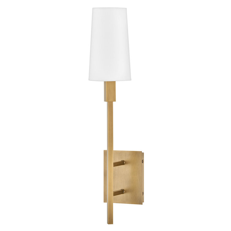 Heritage Brass Cylinder Wall Sconce with Natural Paper Shade