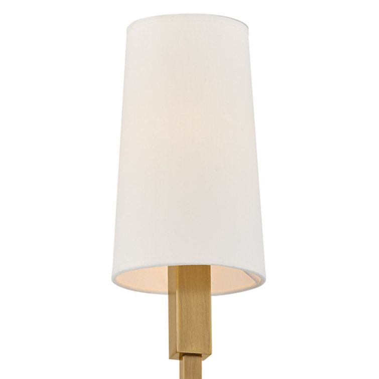 Heritage Brass Cylinder Wall Sconce with Natural Paper Shade