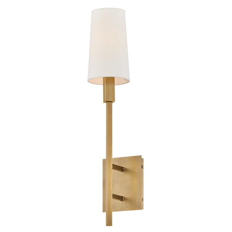 Heritage Brass Cylinder Wall Sconce with Natural Paper Shade