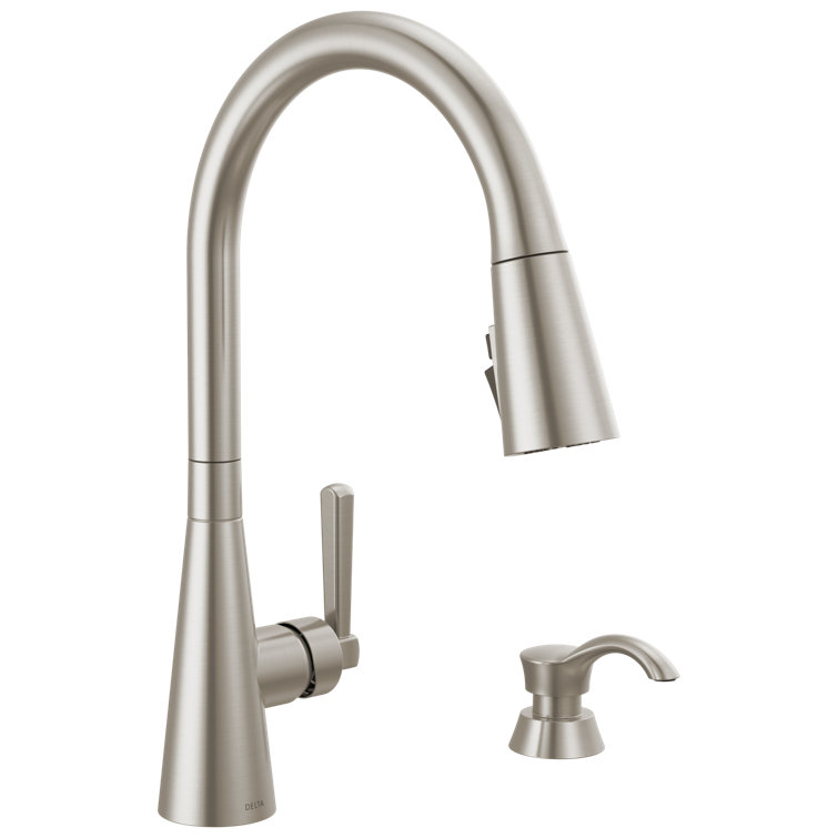 Boyd Stainless Steel Pull Down Kitchen Faucet with Soap Dispenser
