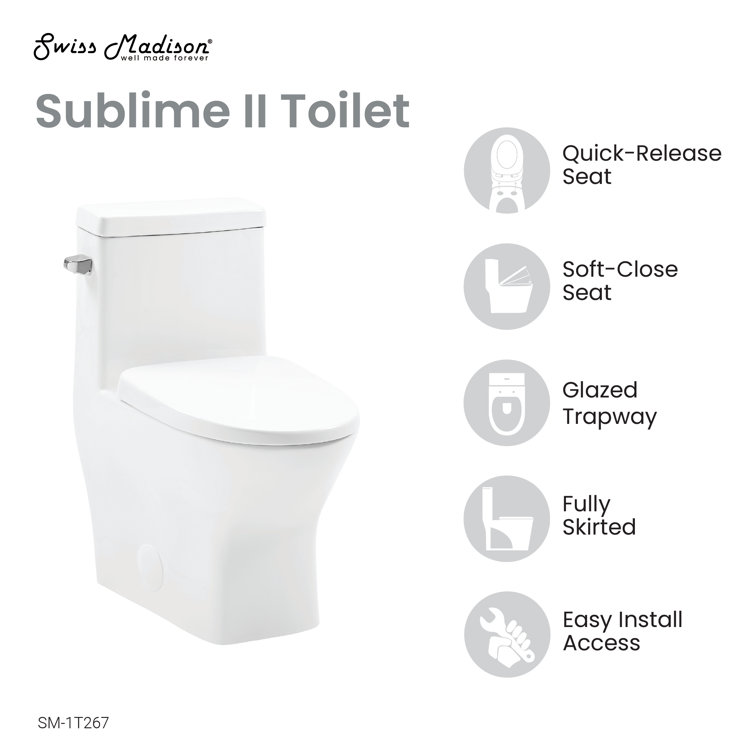 Sublime II White Ceramic Round One-Piece Toilet