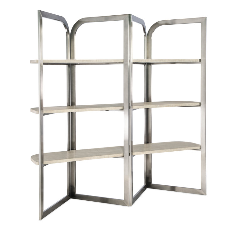 Modern Mood 78" Brown/Gray Oak and Metal Etagere