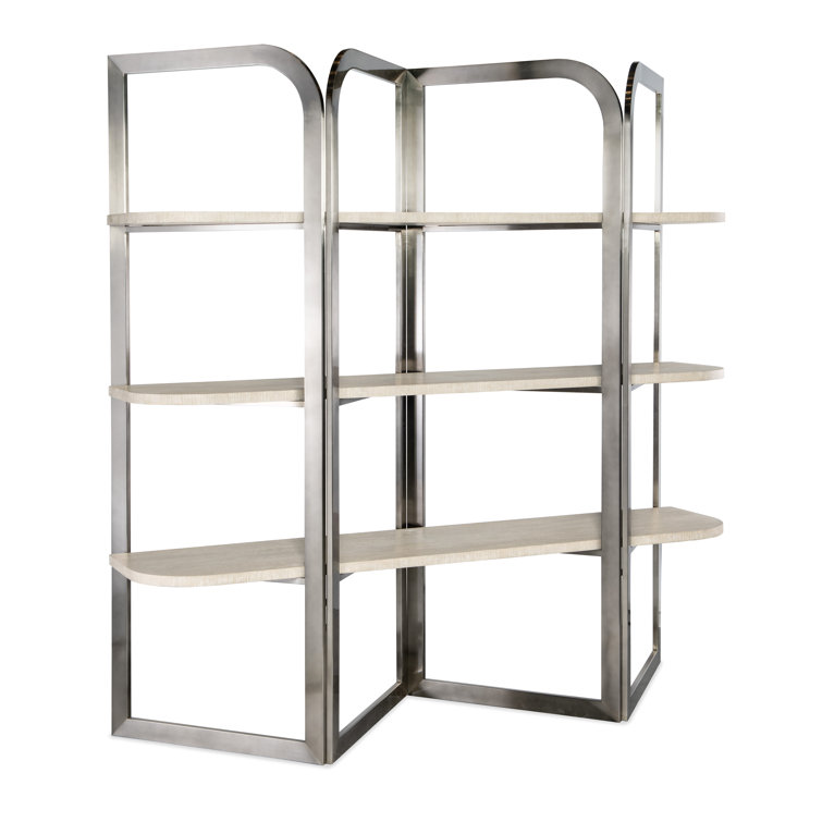 Modern Mood 78" Brown/Gray Oak and Metal Etagere