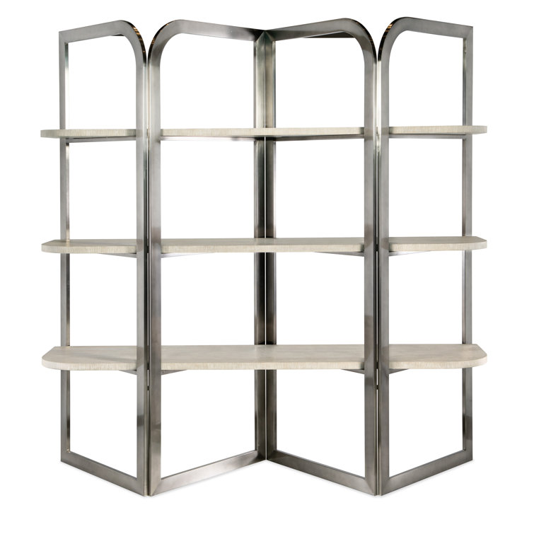 Modern Mood 78" Brown/Gray Oak and Metal Etagere