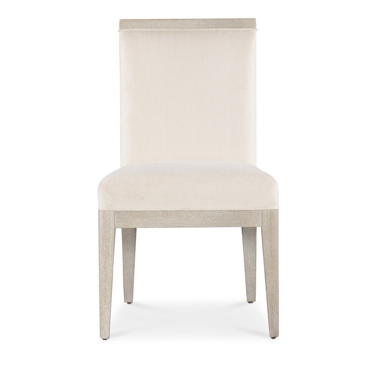 Diamond Alabaster Upholstered Leather Side Chair with Wood Trim