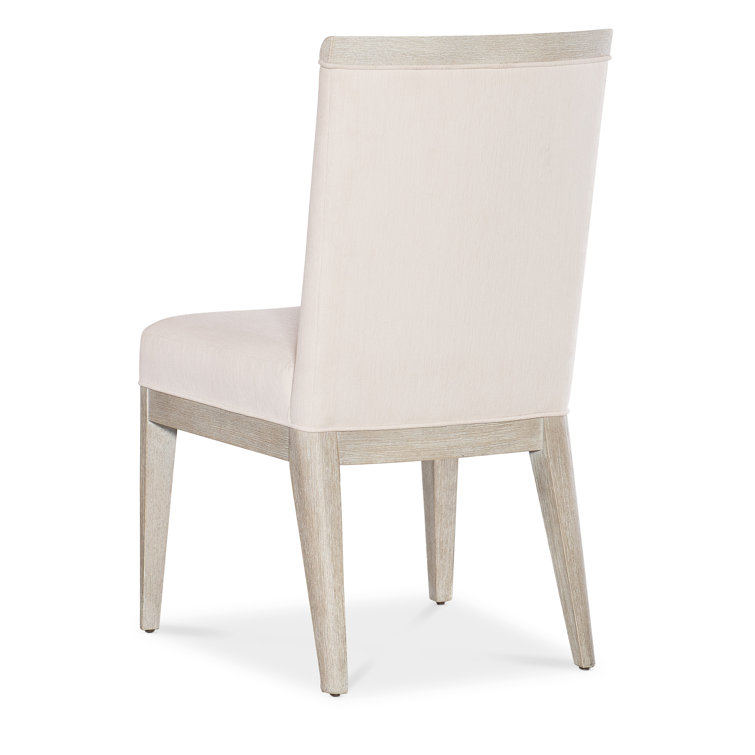 Diamond Alabaster Upholstered Leather Side Chair with Wood Trim