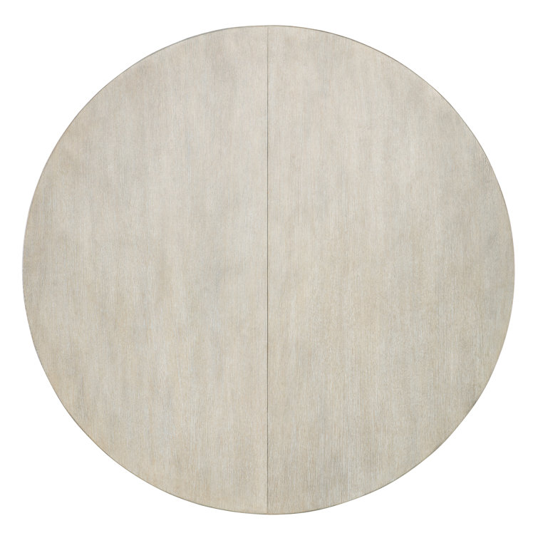 Modern Light Brown Oak Extendable Round Dining Table