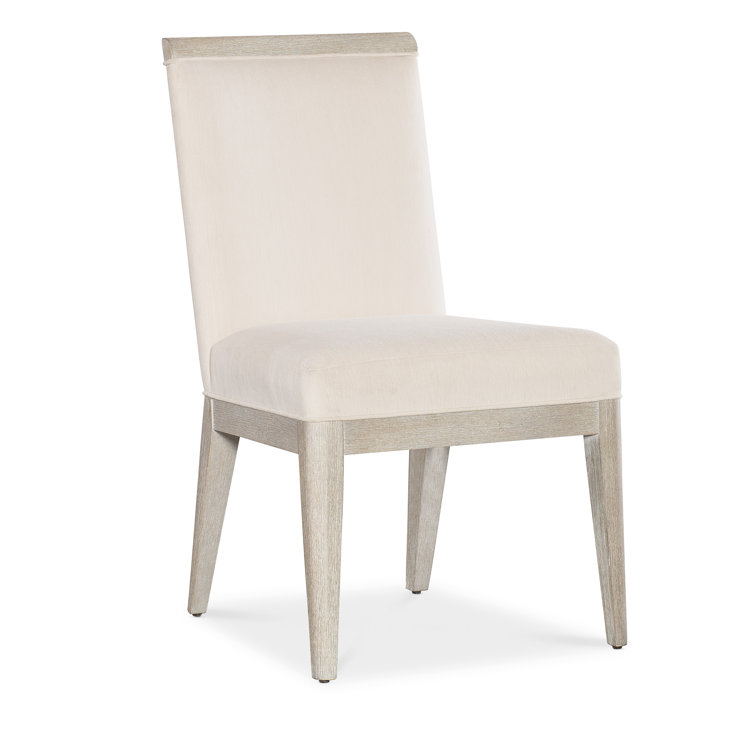 Diamond Alabaster Upholstered Leather Side Chair with Wood Trim