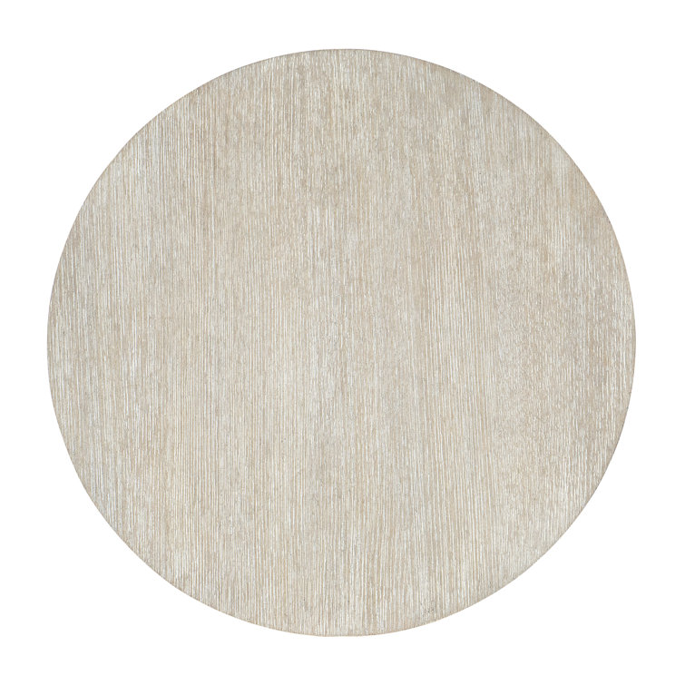 Modern Brown Round Wood and Metal Side Table