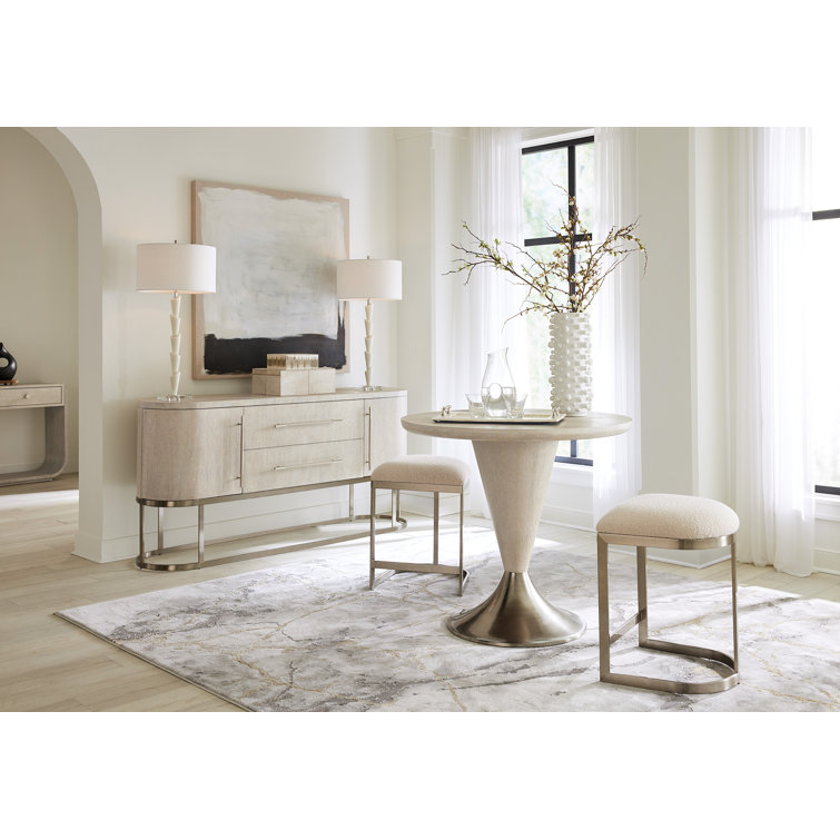 Contemporary Round Brown Wood Counter Height Dining Table