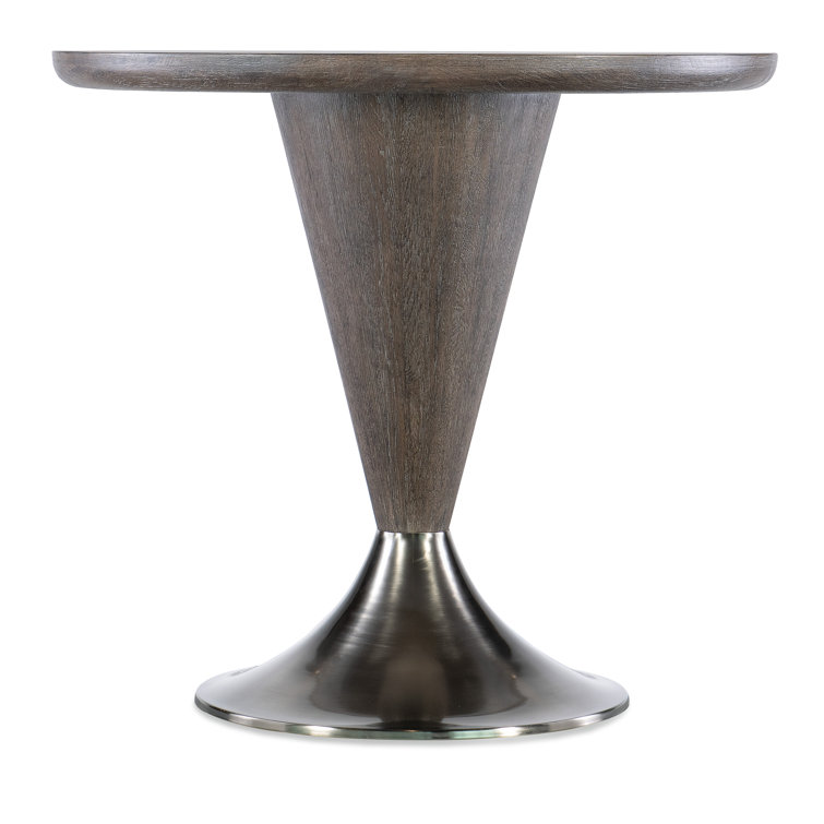 Contemporary Round Brown Wood Counter Height Dining Table