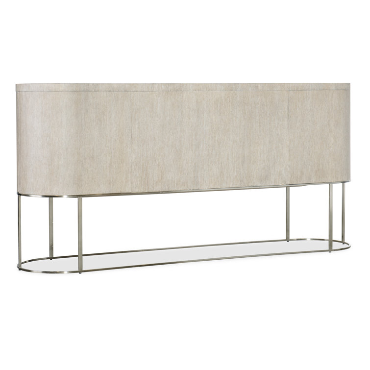 Modern 76'' Brown Oak Sideboard with Metal Base