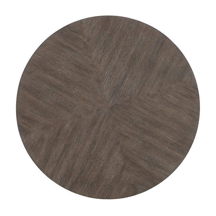 Contemporary Round Brown Wood Counter Height Dining Table