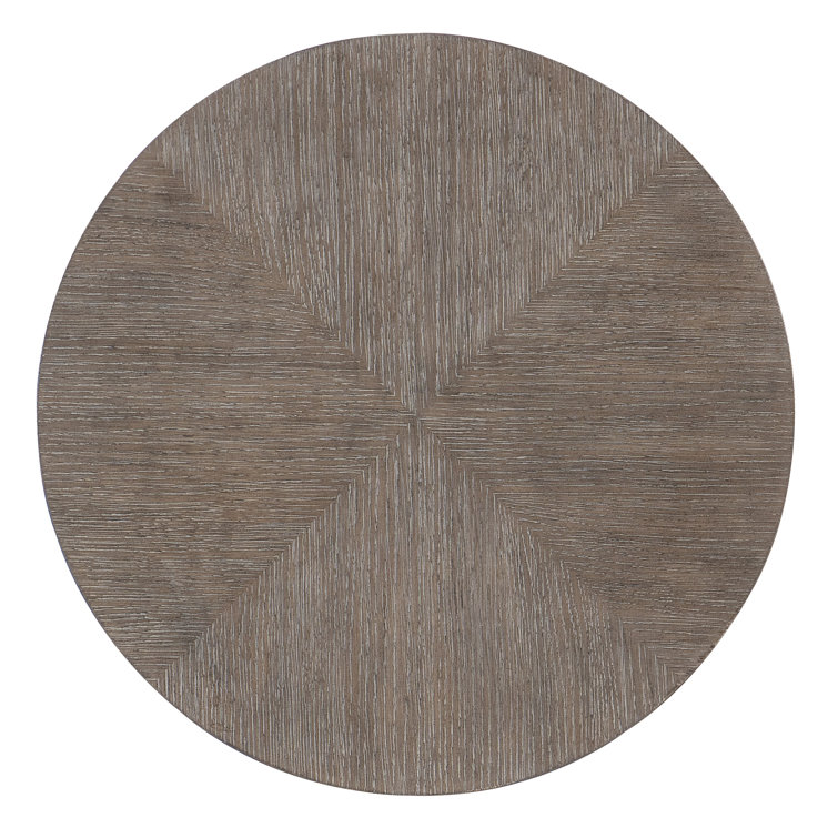Mink Brown Round Wood and Metal End Table with Storage