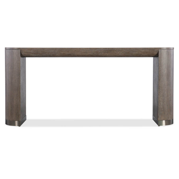 Modern Dark Mink Wood and Metal Console Table