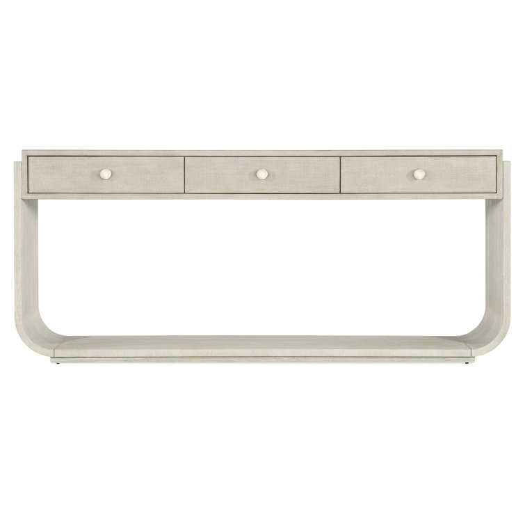 Serene Diamond 78'' Light Brown Wood and Metal Console Table