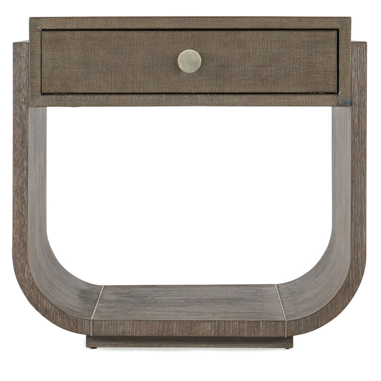 Mink Brown Wood and Metal Rectangular End Table with Storage