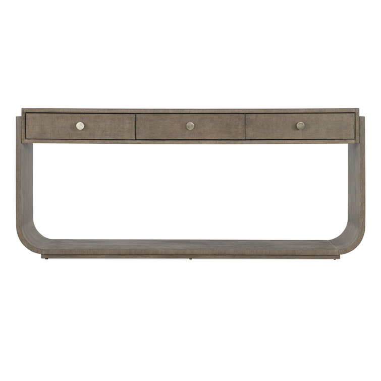 Dark Mink 78'' Oak Veneer Console Table with Storage