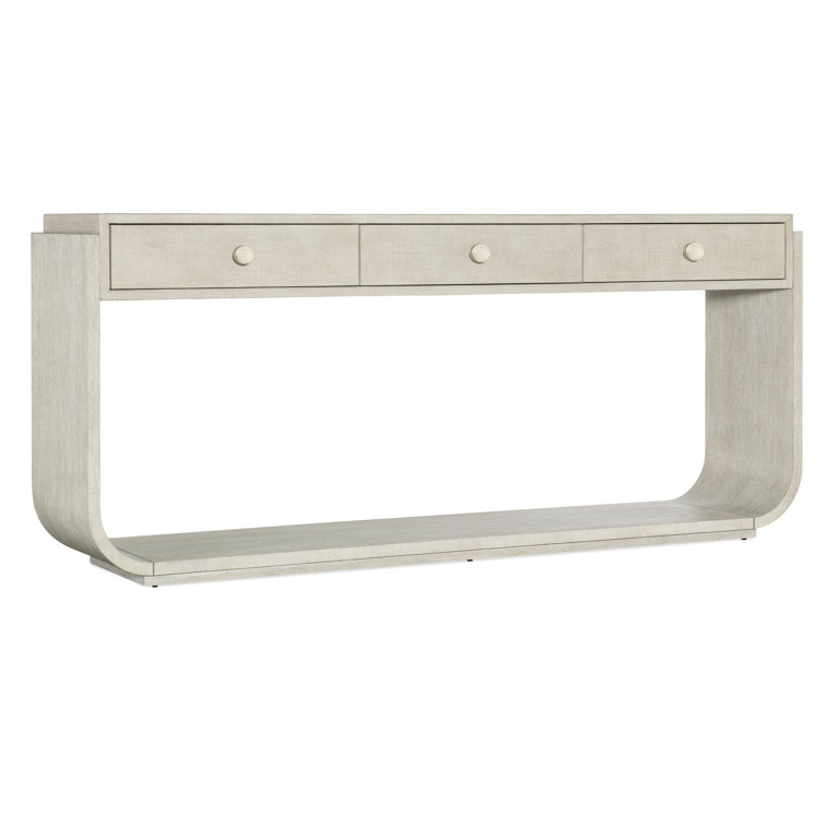 Serene Diamond 78'' Light Brown Wood and Metal Console Table