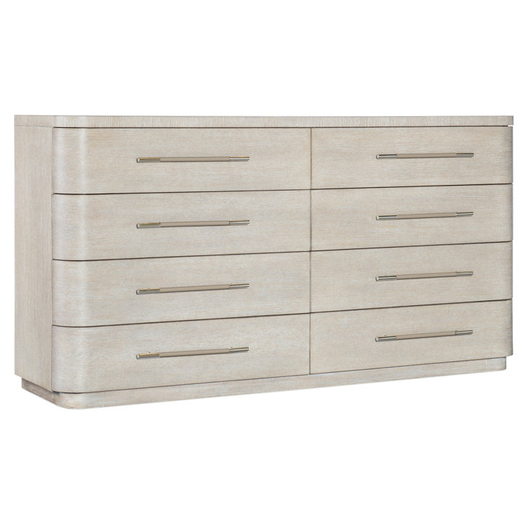 Diamond Light Wood 8-Drawer Oak Veneer Dresser