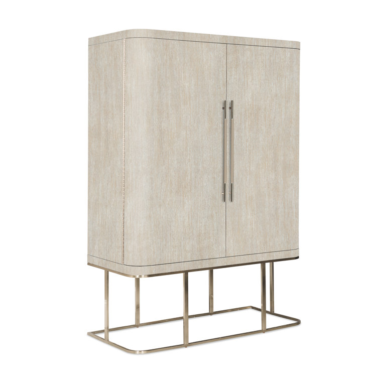 Diamond Finish Oak Veneer Modern Armoire with Mirror