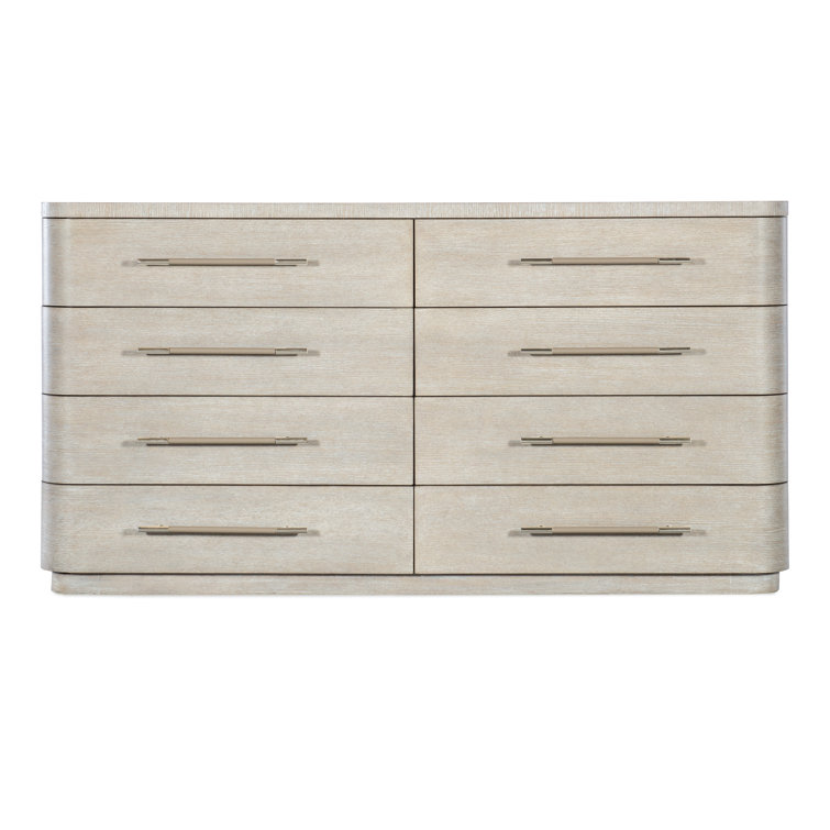Diamond Light Wood 8-Drawer Oak Veneer Dresser