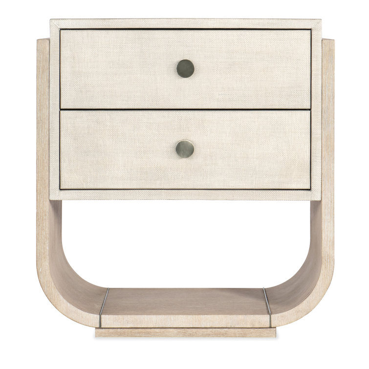 Diamond Finish Oak Veneer 2-Drawer Nightstand