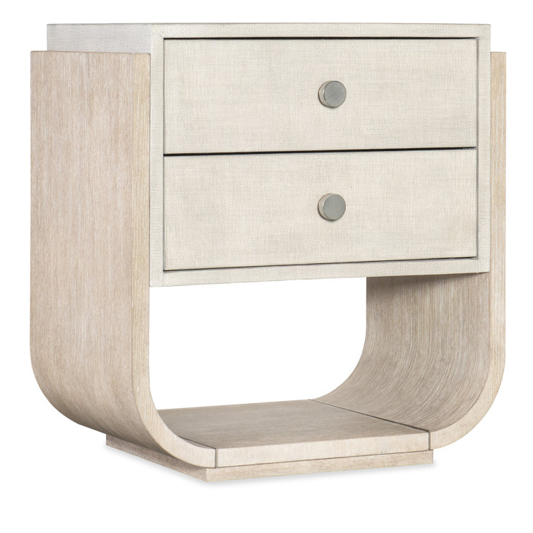 Diamond Finish Oak Veneer 2-Drawer Nightstand