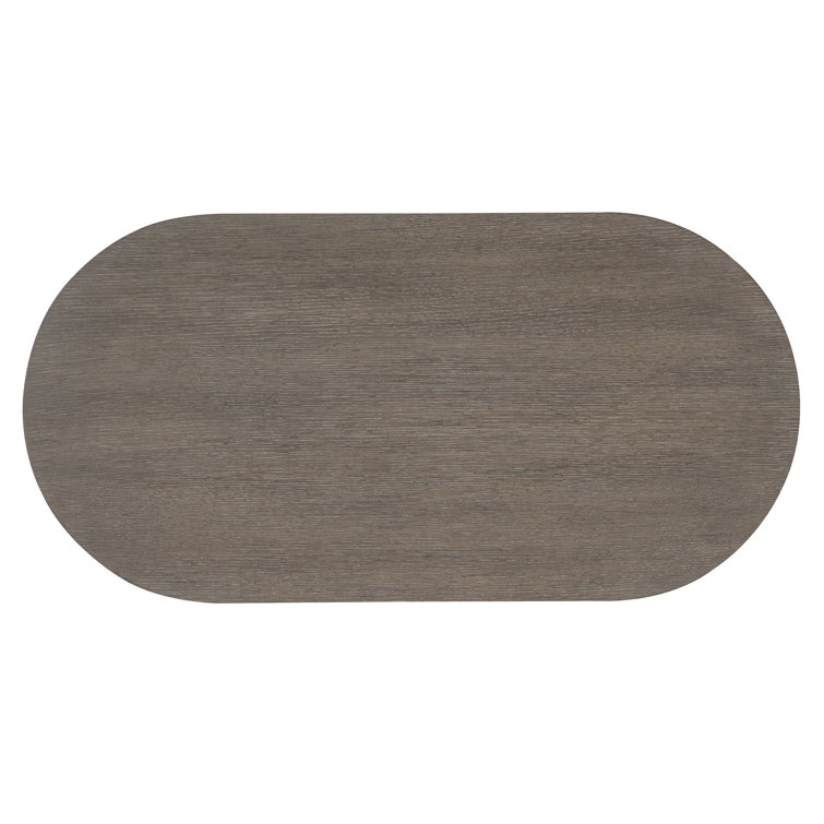 Modern Mink Brown Oval Nightstand with Metal Base