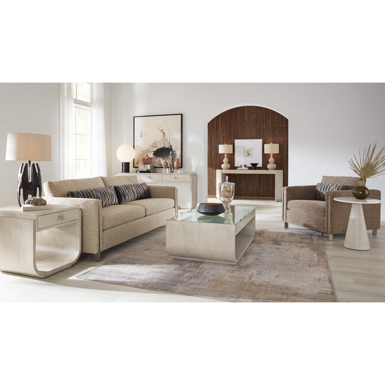 Modern Dark Brown Glass Top Coffee Table with Storage