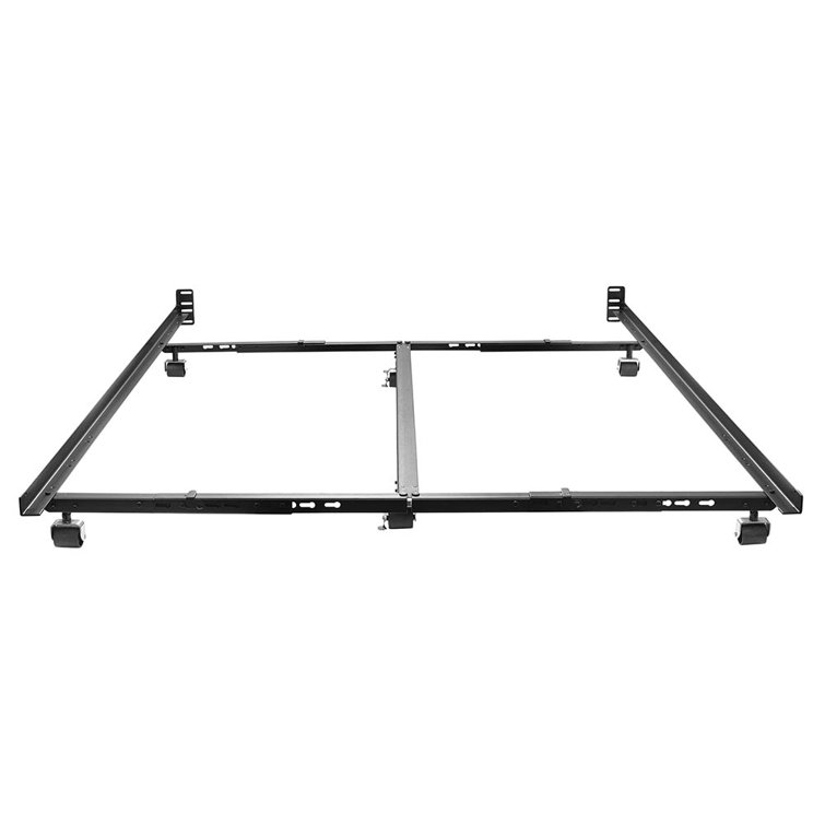 King Size Low-Profile Metal Box-Spring Frame with Large Rollers