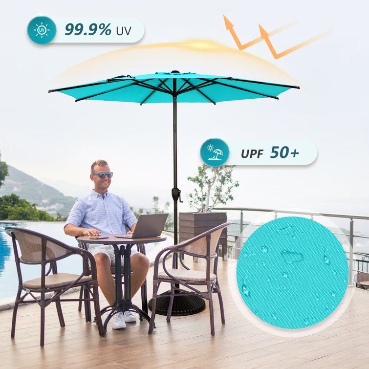 Lyon 108" Light Blue Steel Market Umbrella
