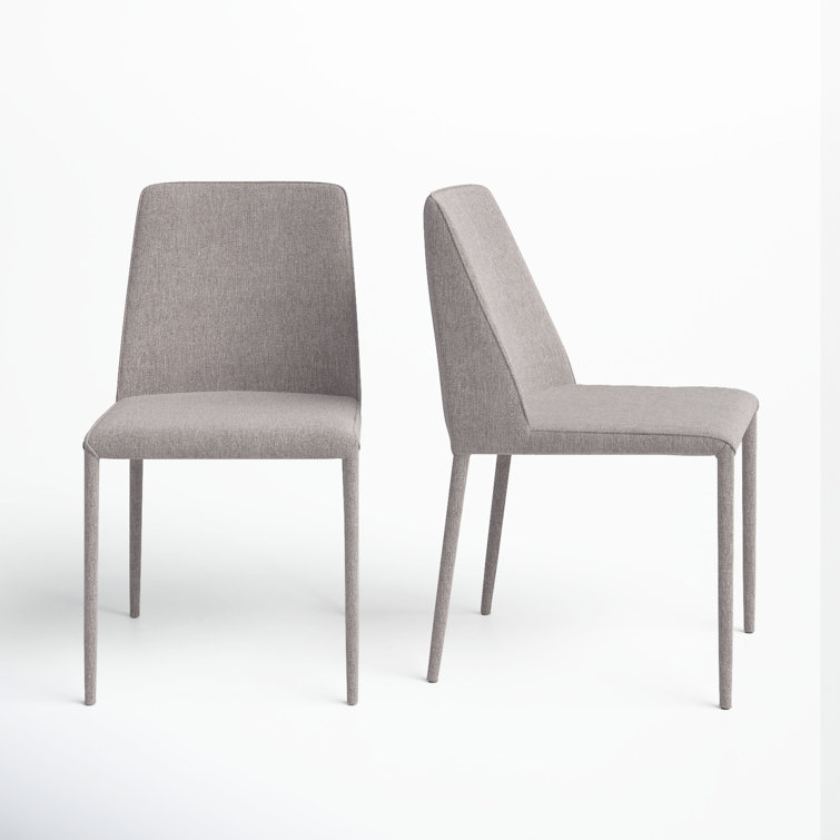 Gray Upholstered Metal Frame Side Chair Set of 2