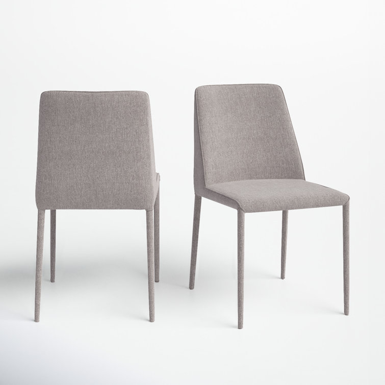 Gray Upholstered Metal Frame Side Chair Set of 2