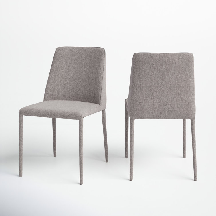 Gray Upholstered Metal Frame Side Chair Set of 2