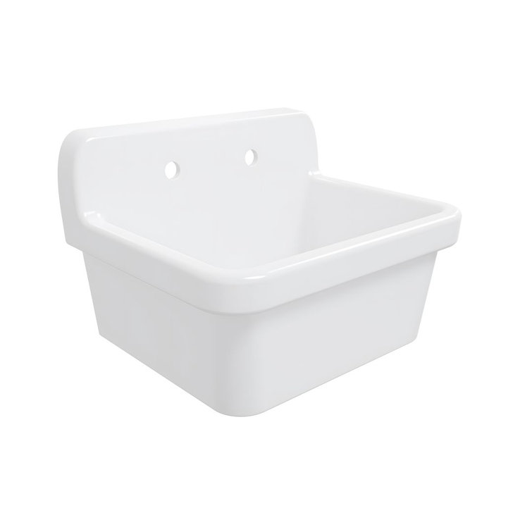 Mason 24-inch White Ceramic Farmhouse Wall Mount Utility Sink
