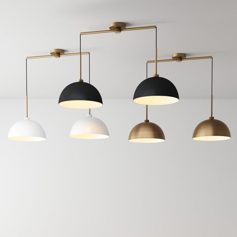 Percy Black and Gold Modern Drum Pendant Light