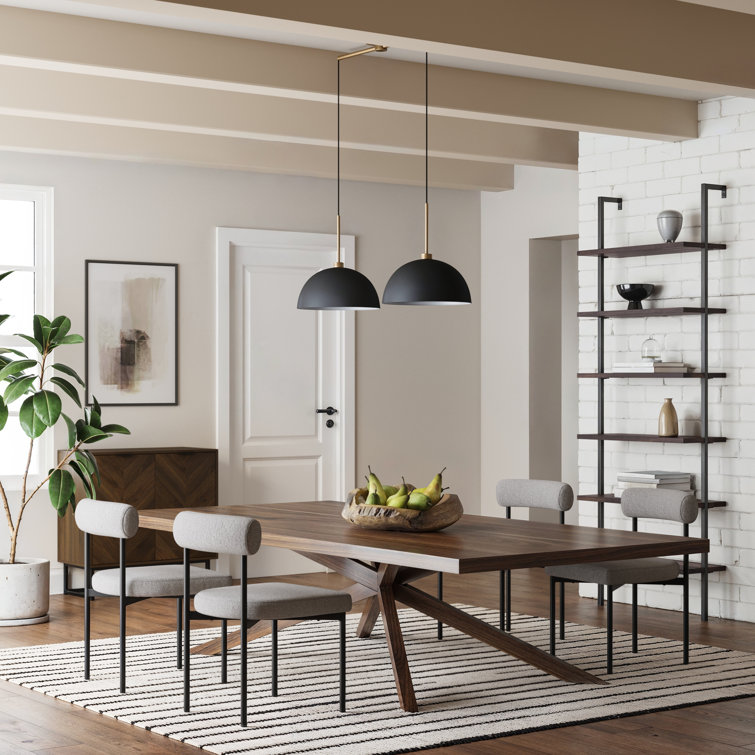 Percy Black and Gold Modern Drum Pendant Light