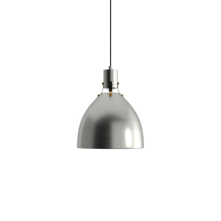 Satin Nickel Single Light LED Indoor/Outdoor Bowl Pendant