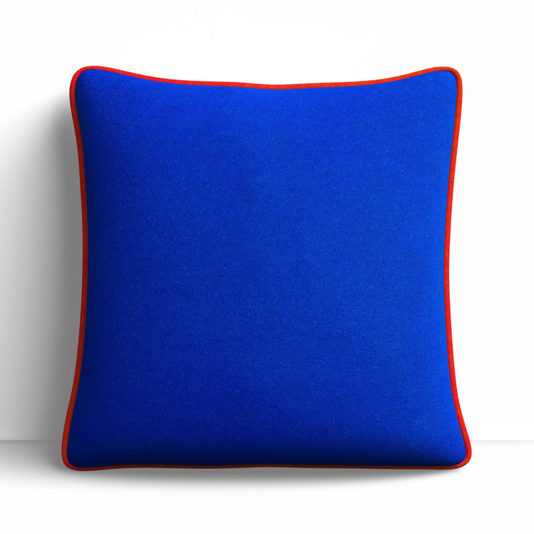 Lombard Blue and Orange Wool Blend 22" Throw Pillow