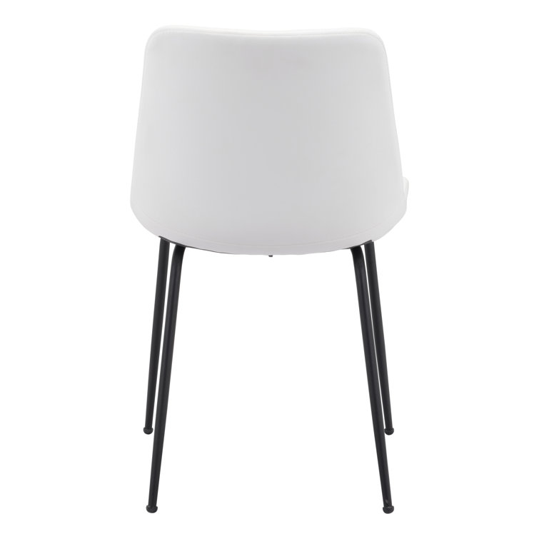 Deeter Contemporary White Faux Leather Side Chair