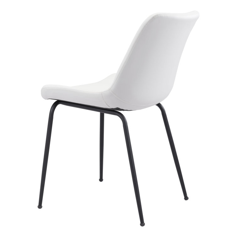 Deeter Contemporary White Faux Leather Side Chair