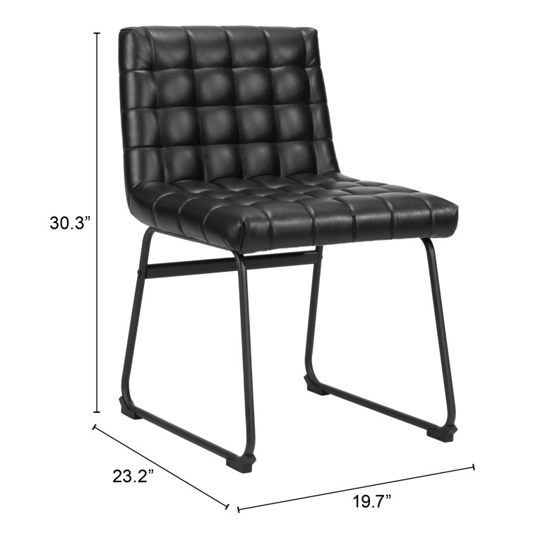 Pago Black Faux Leather Upholstered Side Chair Set