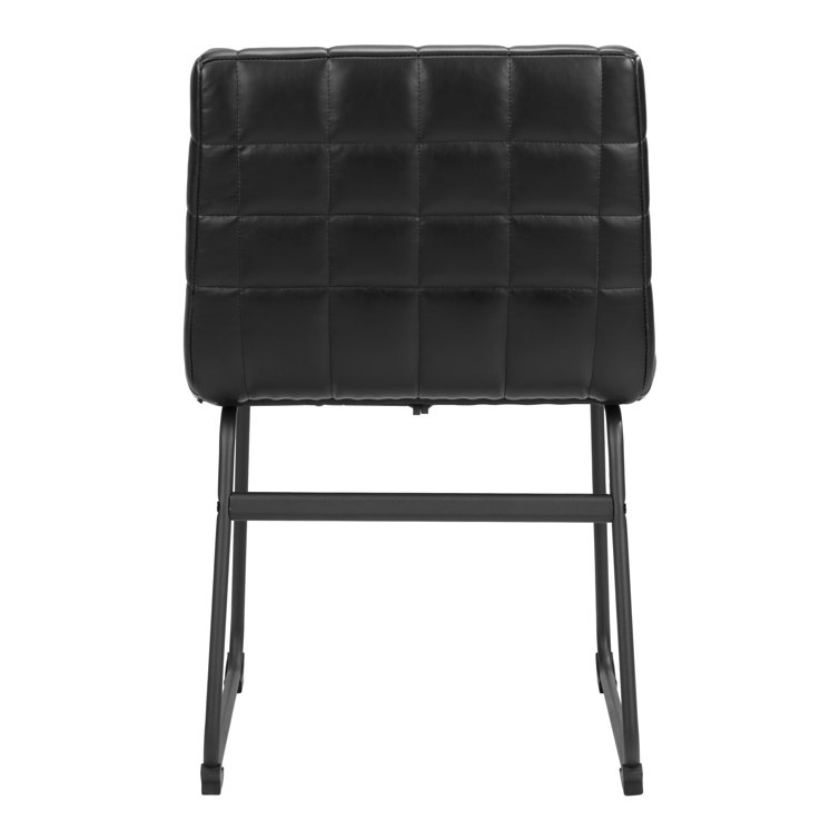 Pago Black Faux Leather Upholstered Side Chair Set