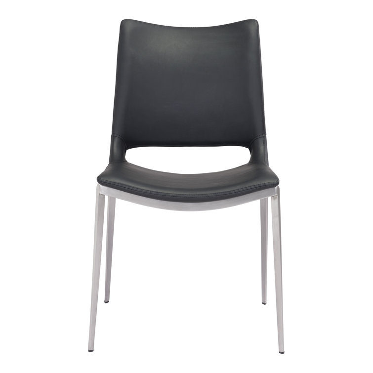 High Black Metal Retro Dining Side Chair Set