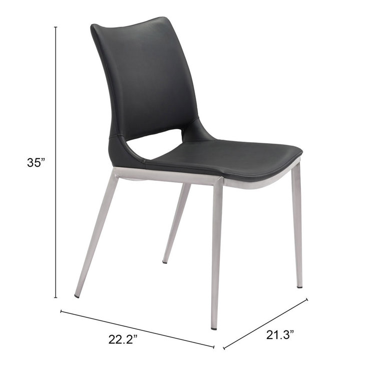 High Black Metal Retro Dining Side Chair Set