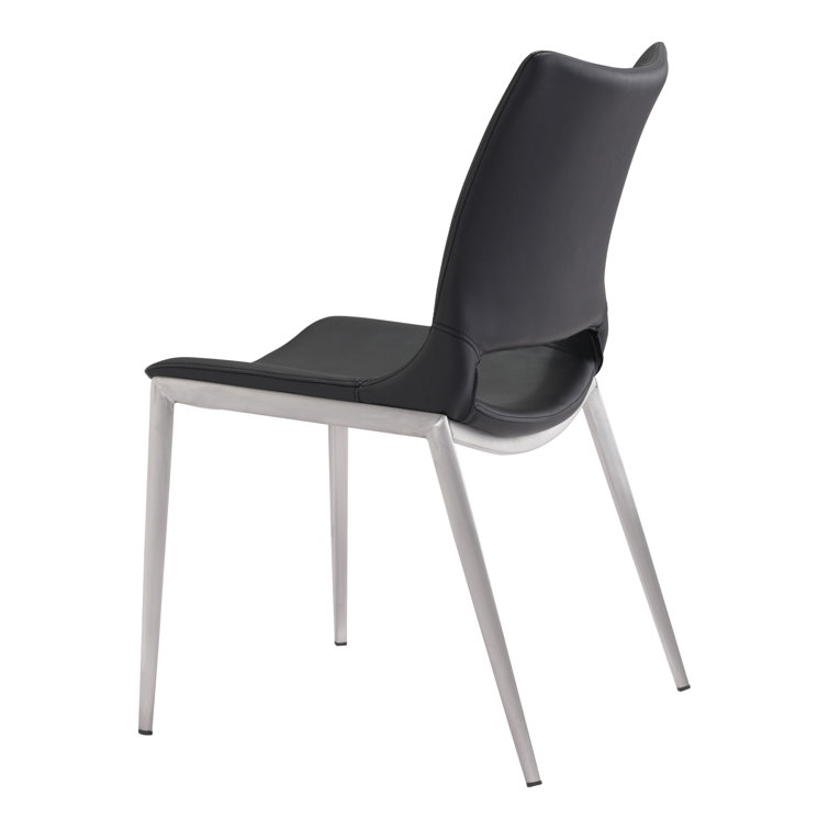 High Black Metal Retro Dining Side Chair Set