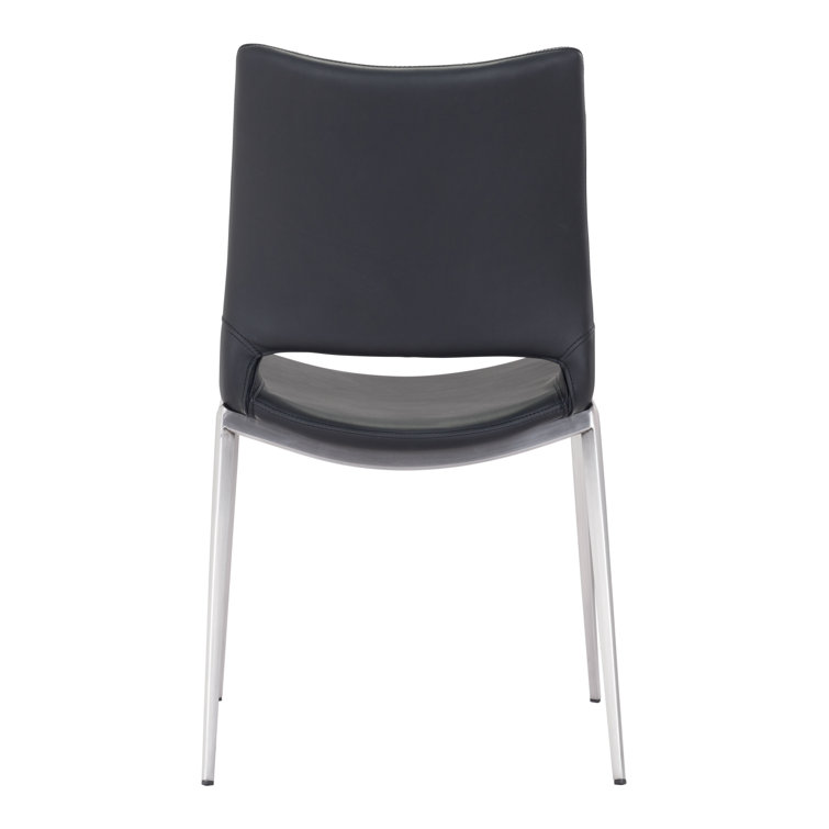 High Black Metal Retro Dining Side Chair Set