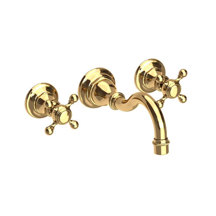 Victoria Polished Brass Wall Mount Bathroom Faucet